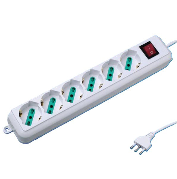 multipresa 6 presa 10/16A bipasso/schuko-spina 16A 5m