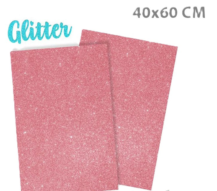 gomma eva glitter rosa 40x60