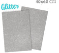 gomma eva glitter argento 40x60