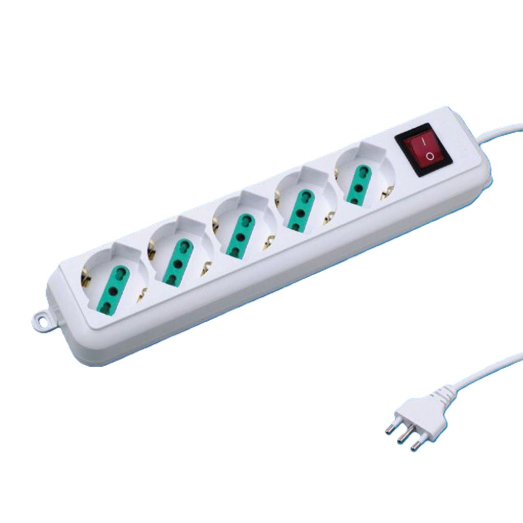 multipresa 5 presa 10/16A bipasso/schuko-spina 16A 3m