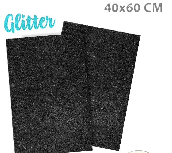 gomma eva glitter nero 40x60