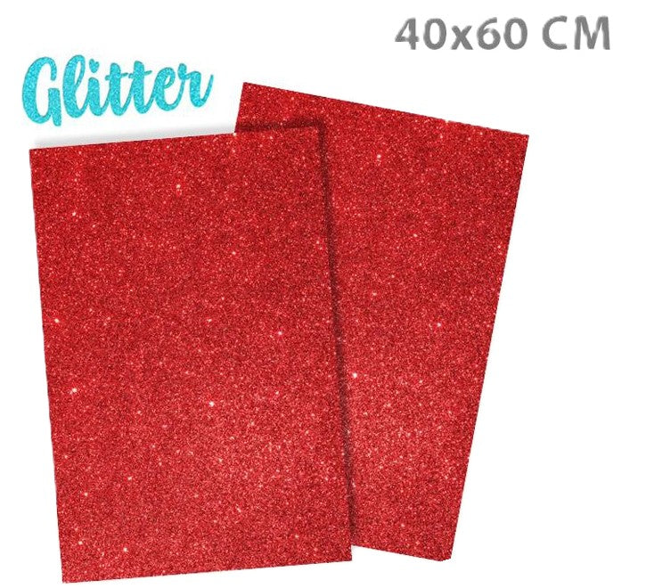 gomma eva glitter rosso 40x60