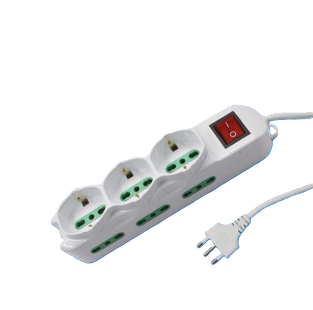 multipresa 6 presa 10/16A bipasso + 3 schuko-spina 16A 1.5m