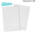 gomma eva glitter bianco 40x60