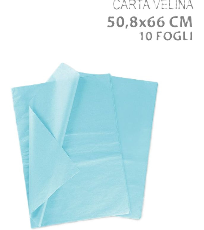 carta velina celeste 10fogli 50,8x66cm