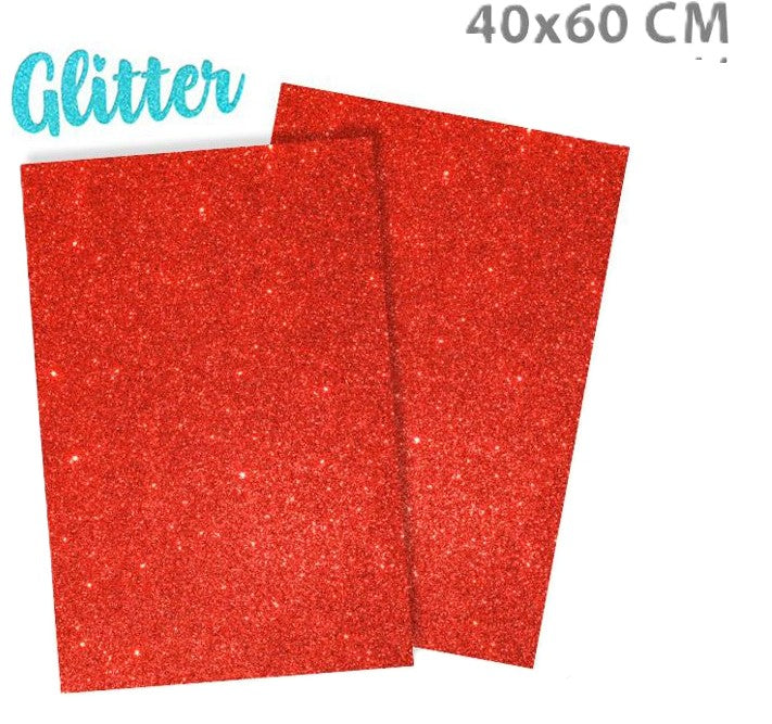 gomma eva glitter rosso 40x60