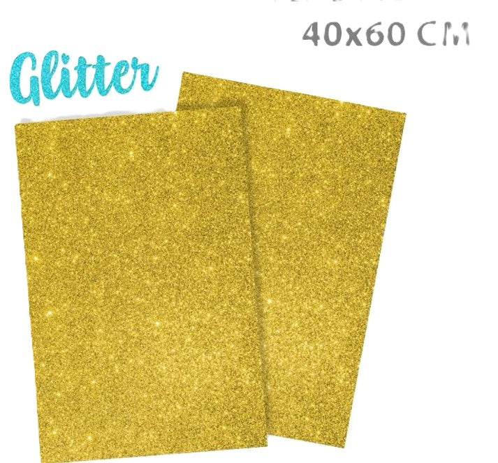 gomma eva glitter giallo 40x60
