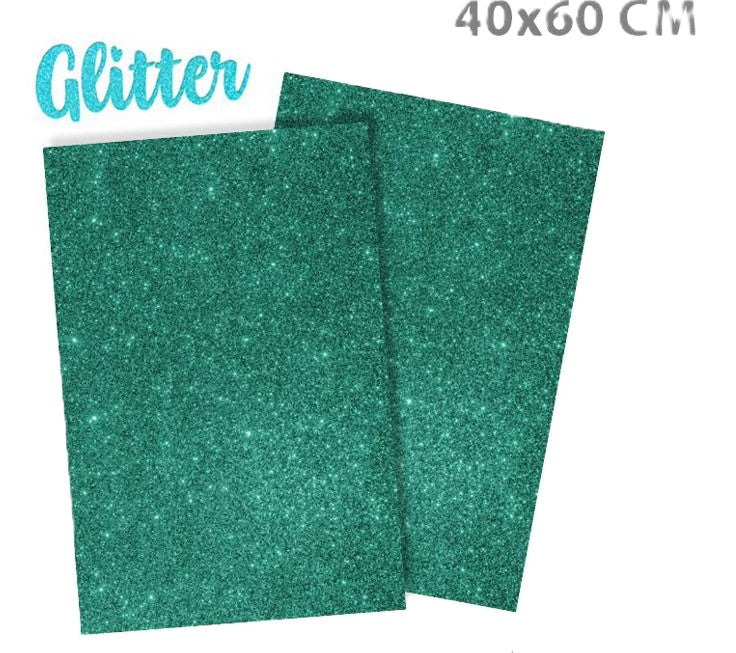 gomma eva glitter verde acqua 40x60