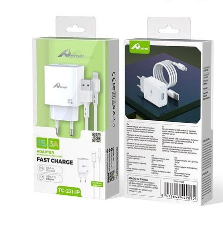 adattatore USB + cavo Type-C 1m -15w