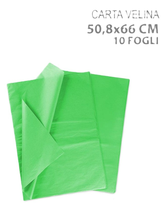 carta velina verde 10fogli 50,8x66cm
