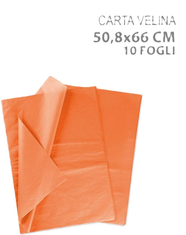 carta velina arancione 10fogli 50,8x66cm