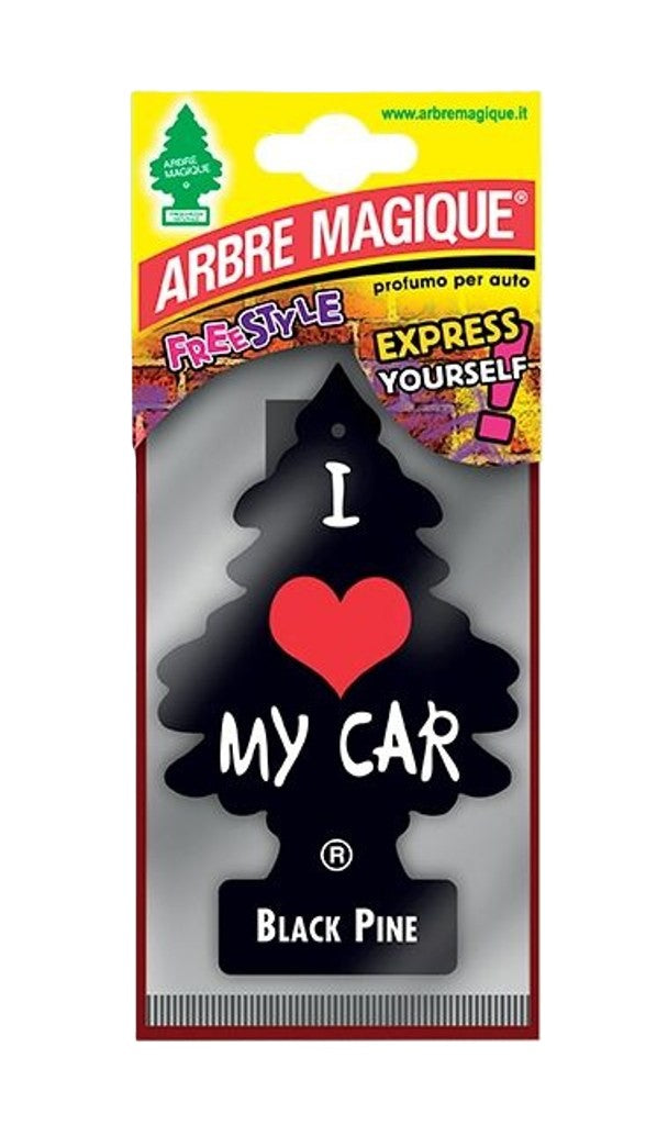 profumo per auto arbre magique black pine